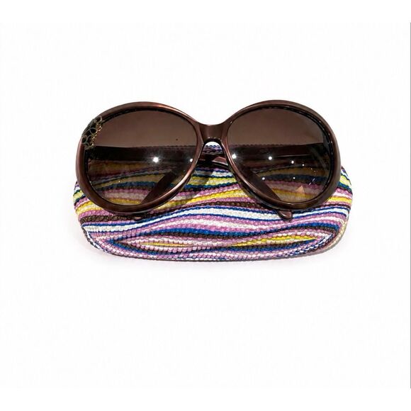 Yves Saint Laurent Paris Oversized Sunglasses Round 6136 Brownish Red Metallic main image 15
